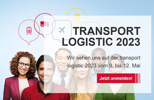 Besuchen Sie uns vom 9. bis 12. Mai 2023 auf der transport logistic in München.